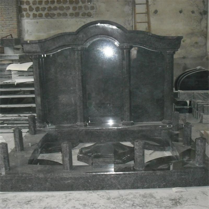Eternal Remembrance: The Beauty of Temple Column Black Granite Tombstones